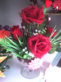 Rosas Vermelhas em Taça de Cristal
